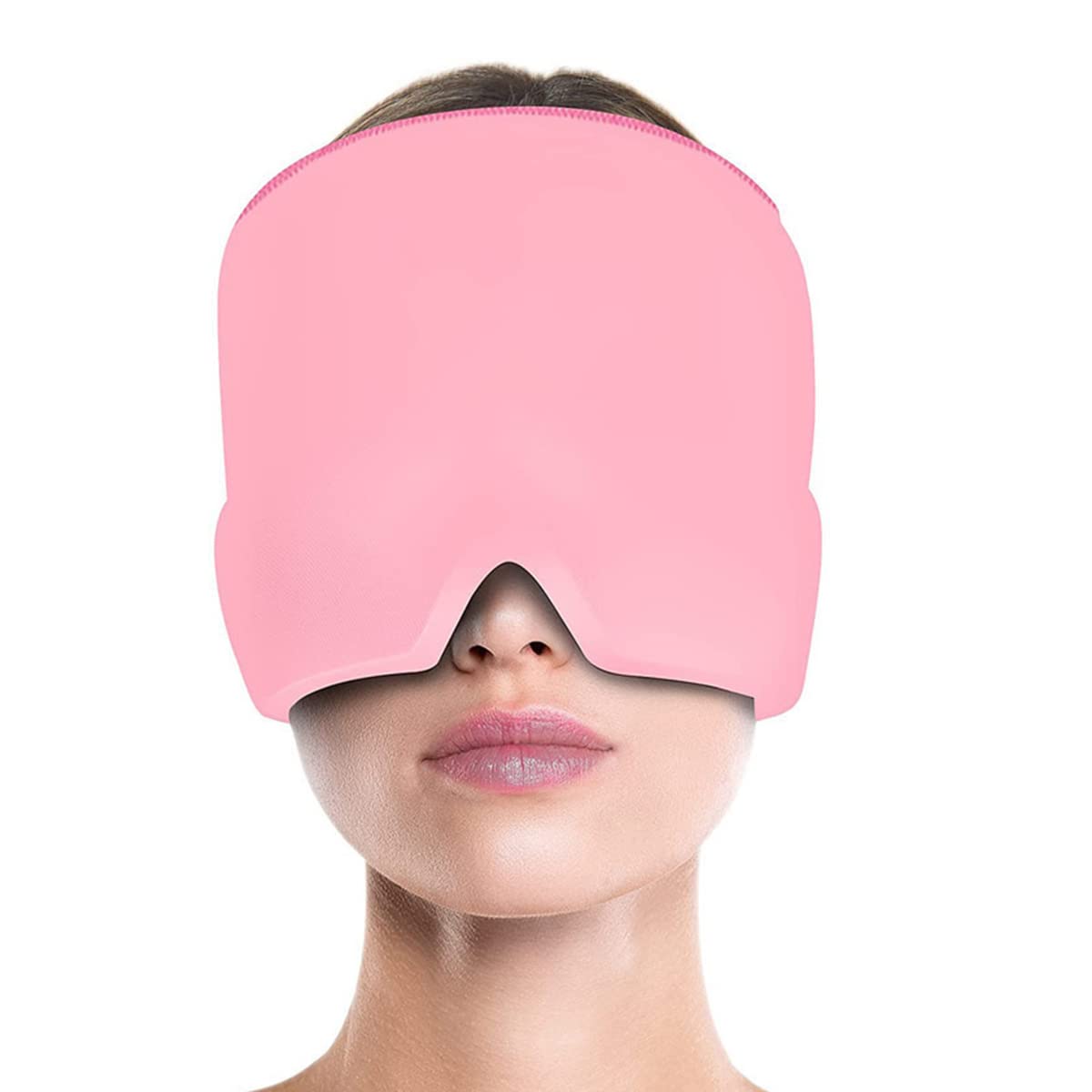 HANNEA Migraine Relief Cap Hat Ice Head Wrap, Double Layer Cool Gel Headache Relief Cap, Hot and Cold Therapy Mask for Tension, Sinus, Puffy Eyes & Stress Relief Gel Cold Compress-Pink HANNEA Migraine Relief Cap Hat Ice Head Wrap, Double Layer Cool Gel Headache Relief Cap, Hot and Cold Therapy Mask for Tension, Sinus, Puffy Eyes & Stress Relief Gel Cold Compress-Pink